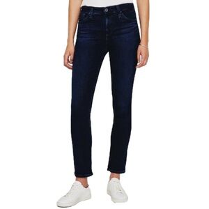 AG Adriano Goldschmied The Mari High Rise Straight Jeans Size 24R Dark Wash Blue